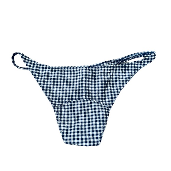 LISA MARIE FERNANDEZ**Blue/White Checked Bikini Swim Bottom**Size 3 US 6-8 $188 - Picture 2 of 4